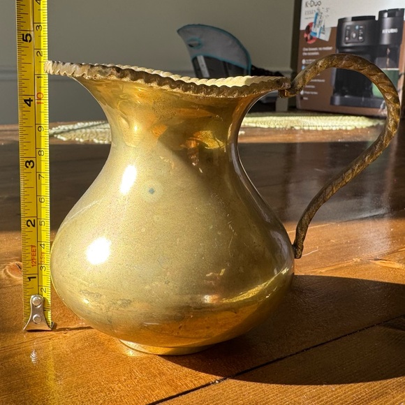 Vintage Solid Brass Decorative Pitcher - Picture 4 of 7